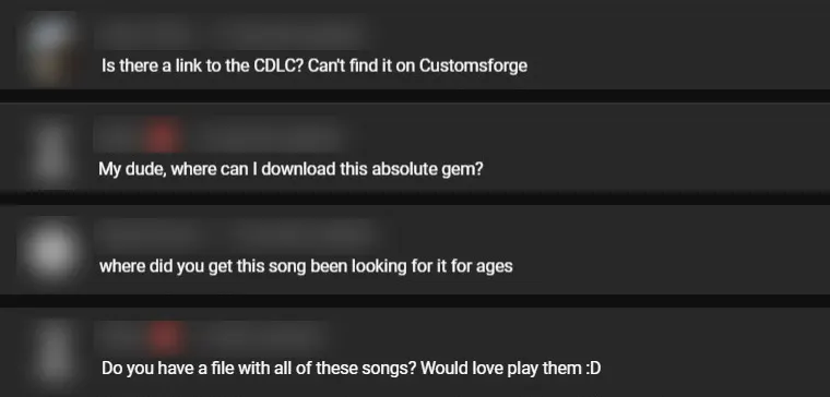 Questions under my YouTube bass videos asking where the Rocksmith songs come from